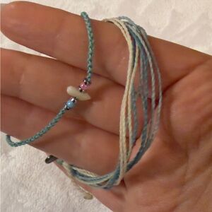 Set of Two Teal Pura Vida Bracelets: Multistrand and Shell Bead - NWOT
